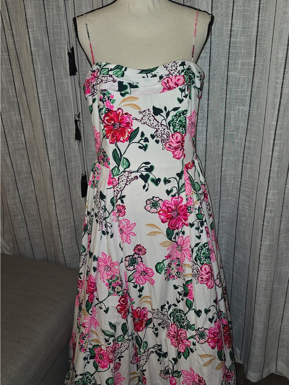 Lilly Pulitzer Pink Floral Spaghetti Strap Maxi Dress on White